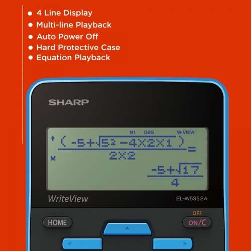 Sharp EL535 Scientific Calculator - 422 Functions- Blue