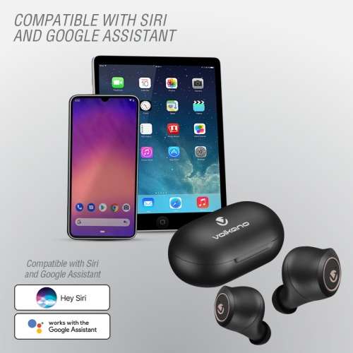 Volkano Taurus Series True Wireless Earphones with Charging Case - Black