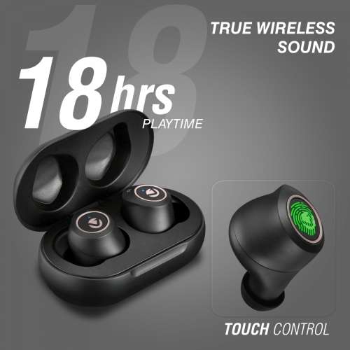 Volkano Taurus Series True Wireless Earphones with Charging Case - Black
