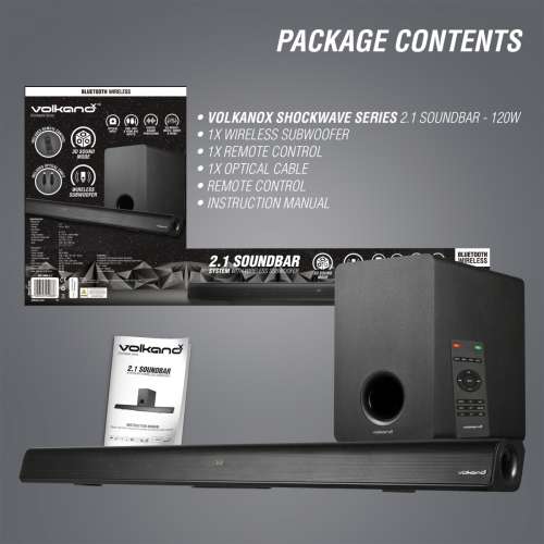 Volkano X Shockwave Series 120W 2.1 Soundbar