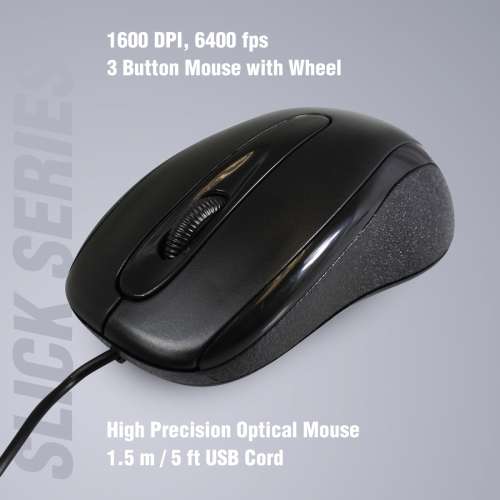 Volkano Slick series wired USB mouse with mousepad combo