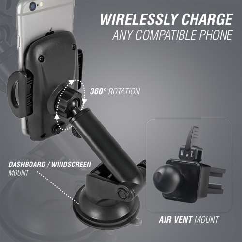 Volkano Extend series car phone holder - black