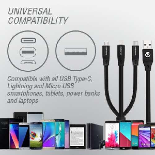 Volkano Slim Series 3 in 1 Charging Cable