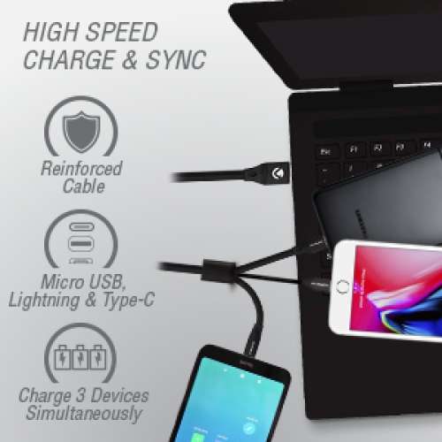 Volkano Slim Series 3 in 1 Charging Cable