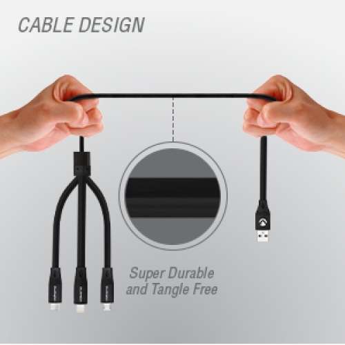 Volkano Slim Series 3 in 1 Charging Cable