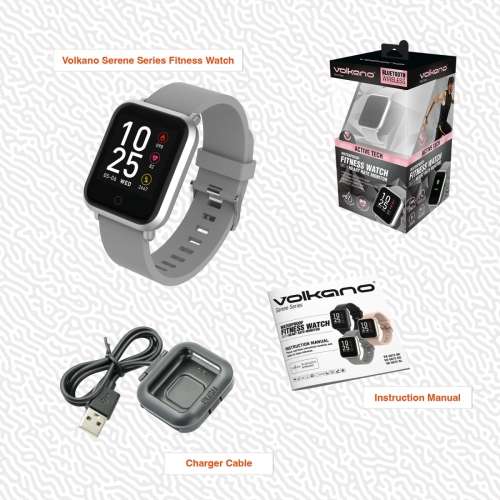 Volkano Active Tech Serene series Watch with heart rate monitor - Silver
