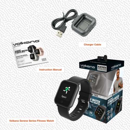 Volkano Active Tech Serene series Watch with heart rate monitor - Black