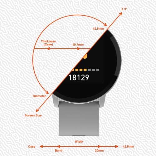 Volkano Active Tech Trend series Watch with heart rate monitor - Silver