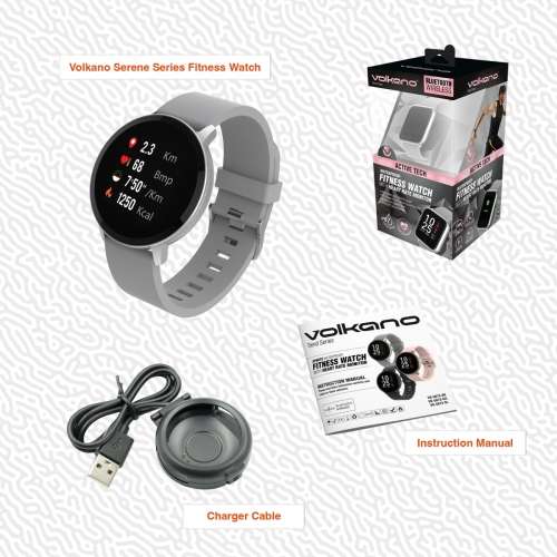 Volkano Active Tech Trend series Watch with heart rate monitor - Silver