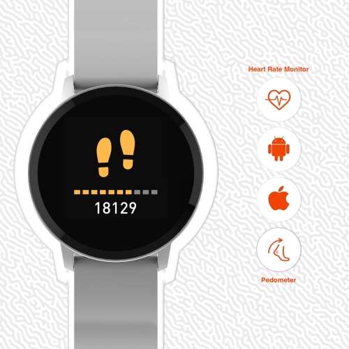 Volkano Active Tech Trend series Watch with heart rate monitor - Silver