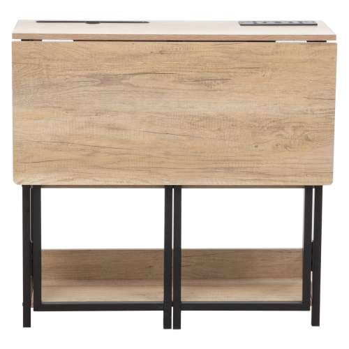 Everfurn Viron Folding Desk with x2 prong plugs and x2USB Charging Ports