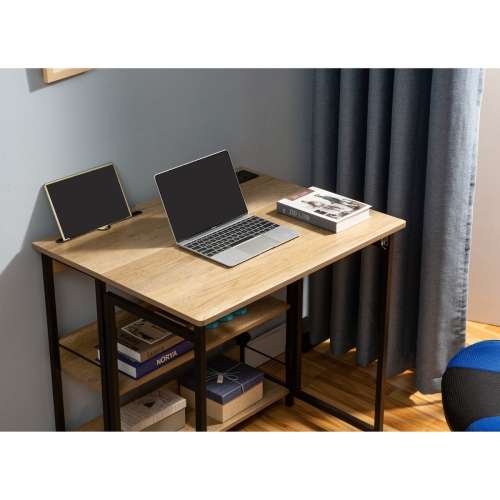 Everfurn Viron Folding Desk with x2 prong plugs and x2USB Charging Ports