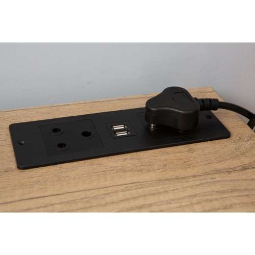 Everfurn Viron Folding Desk with x2 prong plugs and x2USB Charging Ports