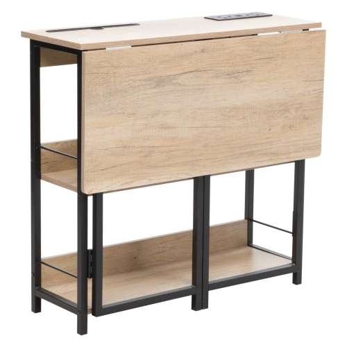 Everfurn Viron Folding Desk with x2 prong plugs and x2USB Charging Ports