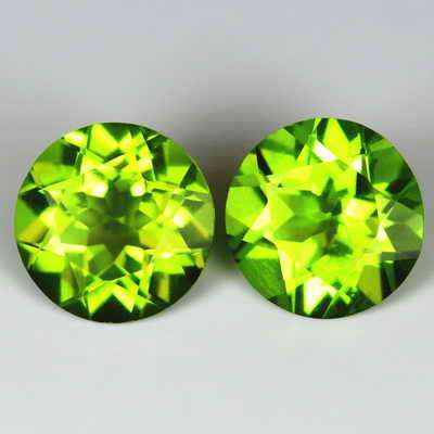 1.18ct APPLE GREEN PERIDOT PAIR - rAZZLE dAZZLE gREEN!!