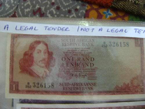 R1 BANKNOTE TW DE JONGH LAMINATED