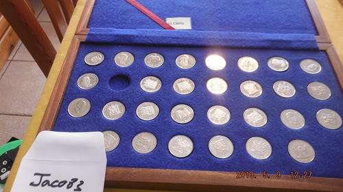 BEAUTIFUL PROOF 10 CENT COINS ALL DIFFERENT DATES IN WOODEN DISPLAY BOX