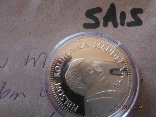 1 OZ NELSON MANDELA 10 YEAR FREEDOM GOLD CLADCOIN  - SIGNED