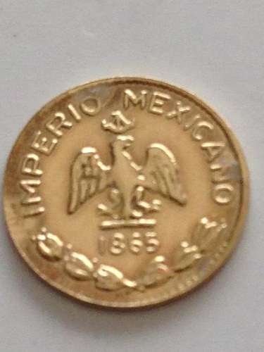 1865 EMPERIO MEXICANO - MEXICO 22CT GOLD COIN.SEE BELOW PICTURES FOR DESCRIPTION DETAIL