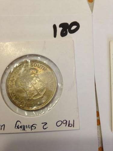 1960  SA UNION SILVER 2 SHILLINGS UNC