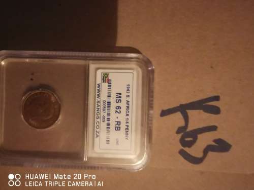 1942 SA UNION 1/4 PENNY MS62RB 1/4 PENNY