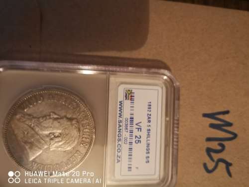 1892 ZAR 5- Shillings VF25