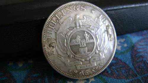 1892 ZAR 5 SHILLING DOUBLE SHAFT EM