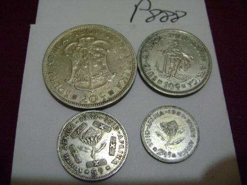 1961 AU 1st DECIMAL SA COIN SET 4 SILVER COINS