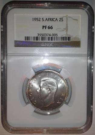 1952 Two Shillings (2S) - Proof - NGC graded PF66
