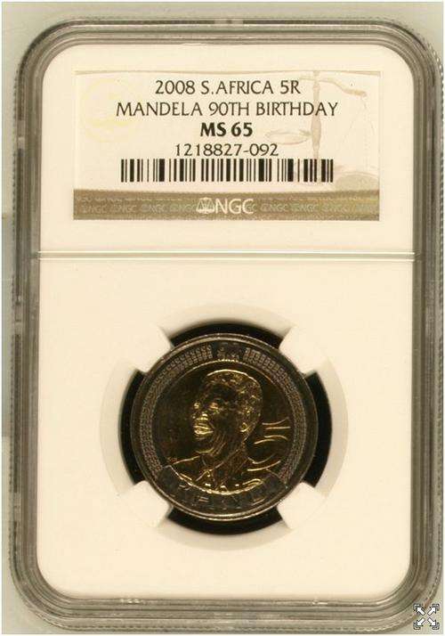 GET IT NOW!!! 2008 Mandela 90th Birthday - NGC graded - MS65
