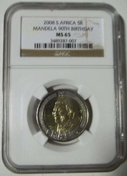 @WOW@ Mandela 2008 90th Birthday - NGC Graded MS65