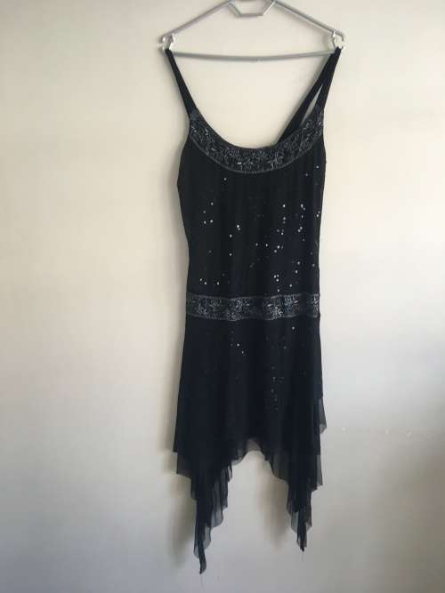 Tribeca 1920 black flapper dress with drop-waste detail