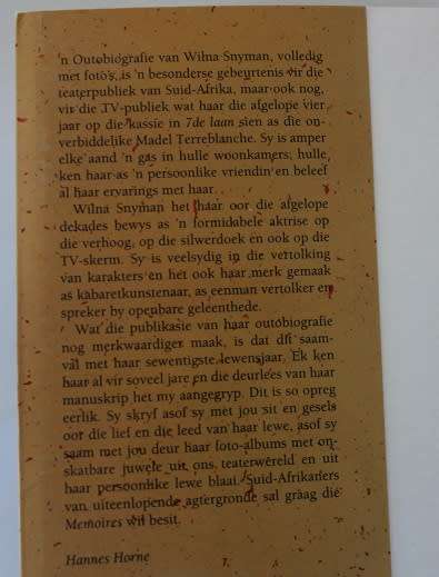 Memoires-Wilna Snyman