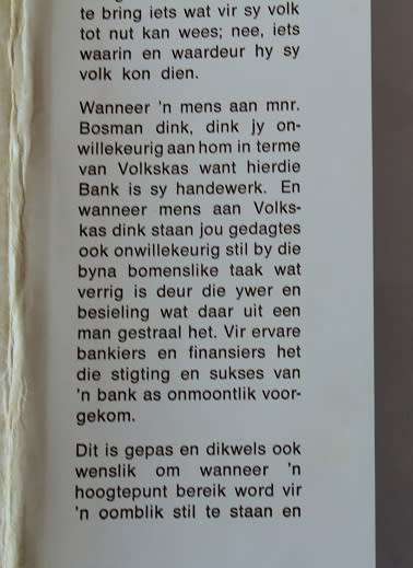 Die Bank van Oom Bossie deur Volkskas Skryfbehoeftesafdeling