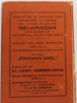 Oranje Kook--Koek-- en Resepteboek vir Suid Afrika deur Mevrouw D.J.H. 1918