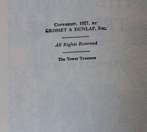 The Tower Treasure by Franklin W.Dixon-Hardy Boys Stories 1927