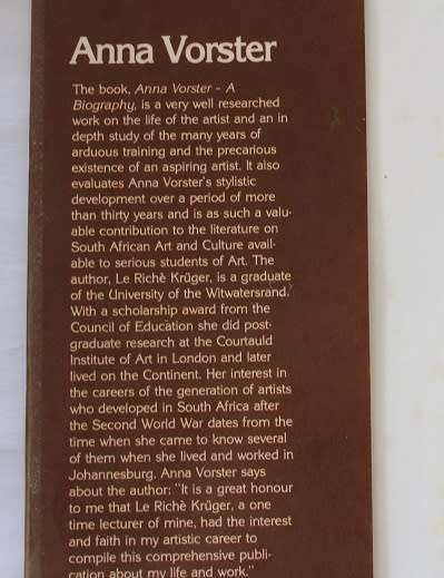 Anna Vorster-A Biography by Le Riché Krüger