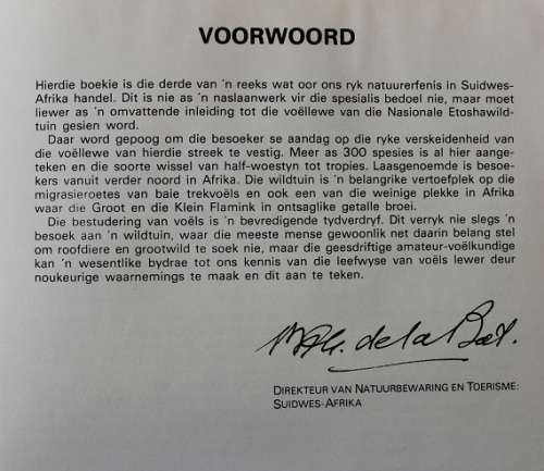 Voëls van die Nasionale Etoshawildtuin deur R.A.C. Jansen en C.F. Clinning