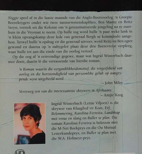 Niggie deur Ingrid Winterbach. Boere-oorlog roman