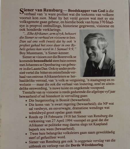 Siener van Rensburg-Boodskapper van God deur Adriaan Snyman