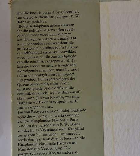 P.W. Botha 40 jaar deur Jan J. van Rooyen