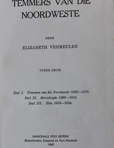 Temmers van die Noordweste deur Elizabeth Vermeulen