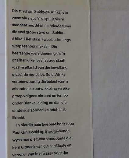 Die Stryd om Suidwes-Afrika deur Paul Giniewski-1966