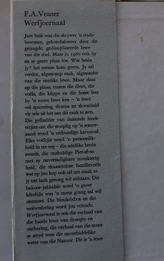 Werfjoernaal deur F.A. Venter