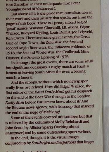 South African Despatches by Jennifer Crwys-Williams. Two centuries of the best in S.A.Journalism.