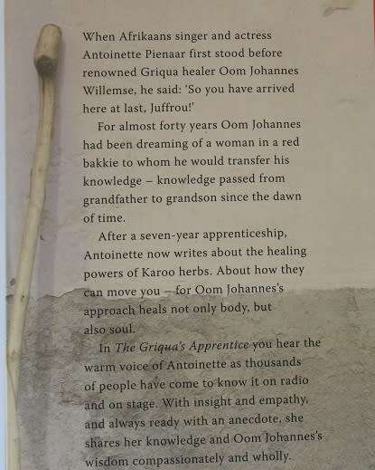 The Griqua`s Apprentice by Antoinette Pienaar. Ancient healing arts of the Karoo.