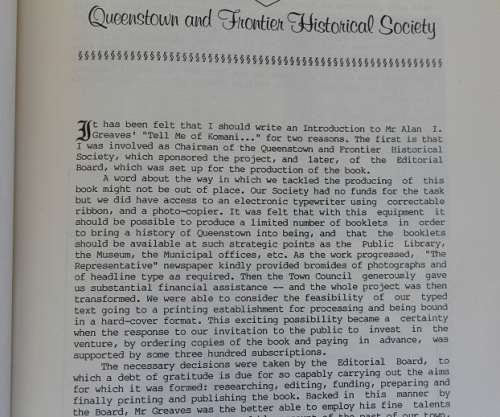 Tell me of Komani by Alan Greaves--A history of Queenstown--signed!