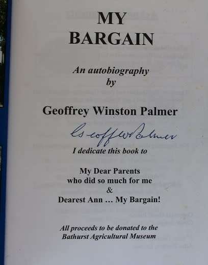 My Bargain by Geoffrey Winston Palmer. Signed ! Eastern Cape history.