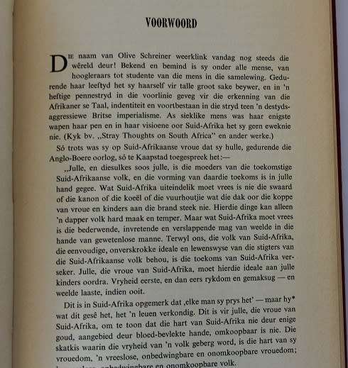 Arbeid en die vrou deur Olive Schreiner vertaal deur A. van der Spuy. Gedenkuitgawe 1975