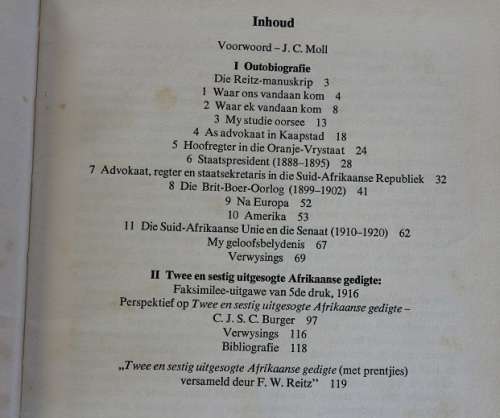 F.w. Reitz Outobiografie en 62 Gedigte